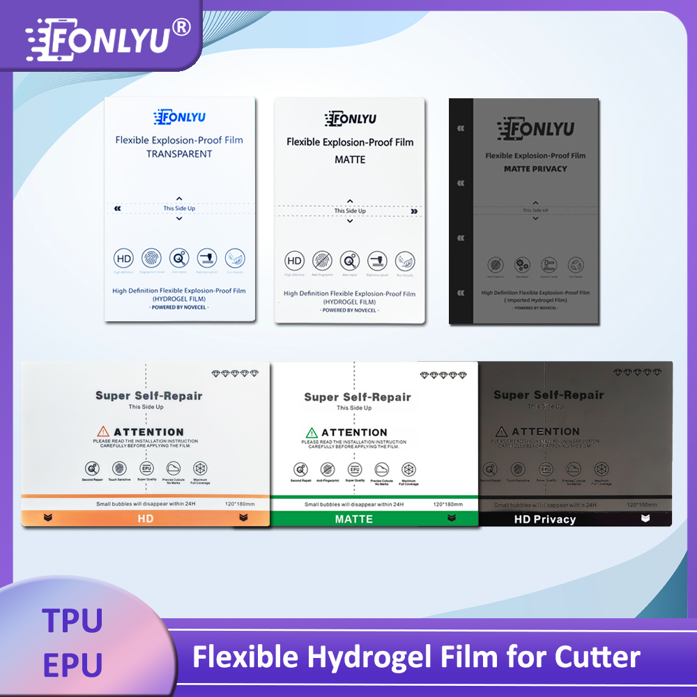 Screen Protector Cutter - FONLYU 50 szt. Uniwersalna Matowa Folia